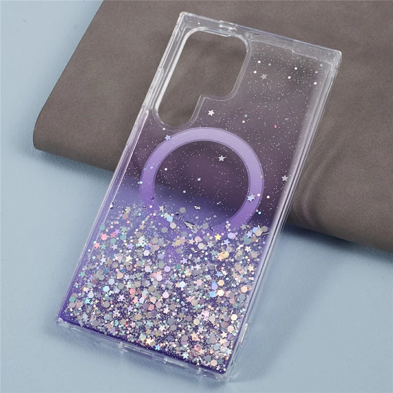 JTW Series For Samsung Galaxy S24 Ultra Magnetic Phone Case Slim-Fit Epoxy TPU+Acrylic Shell - Purple