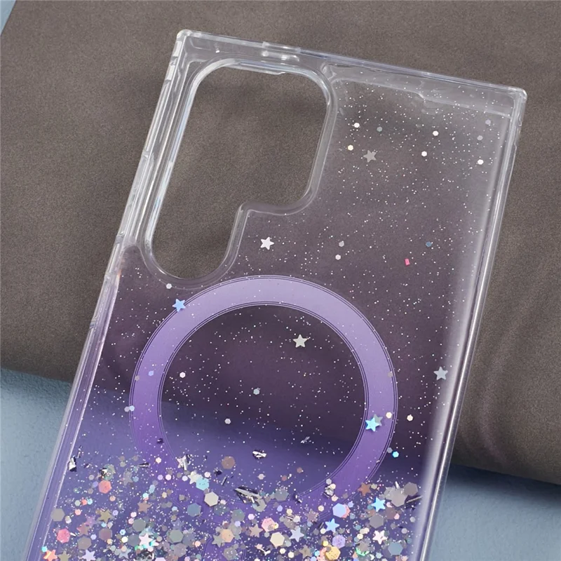 JTW Series For Samsung Galaxy S24 Ultra Magnetic Phone Case Slim-Fit Epoxy TPU+Acrylic Shell - Purple