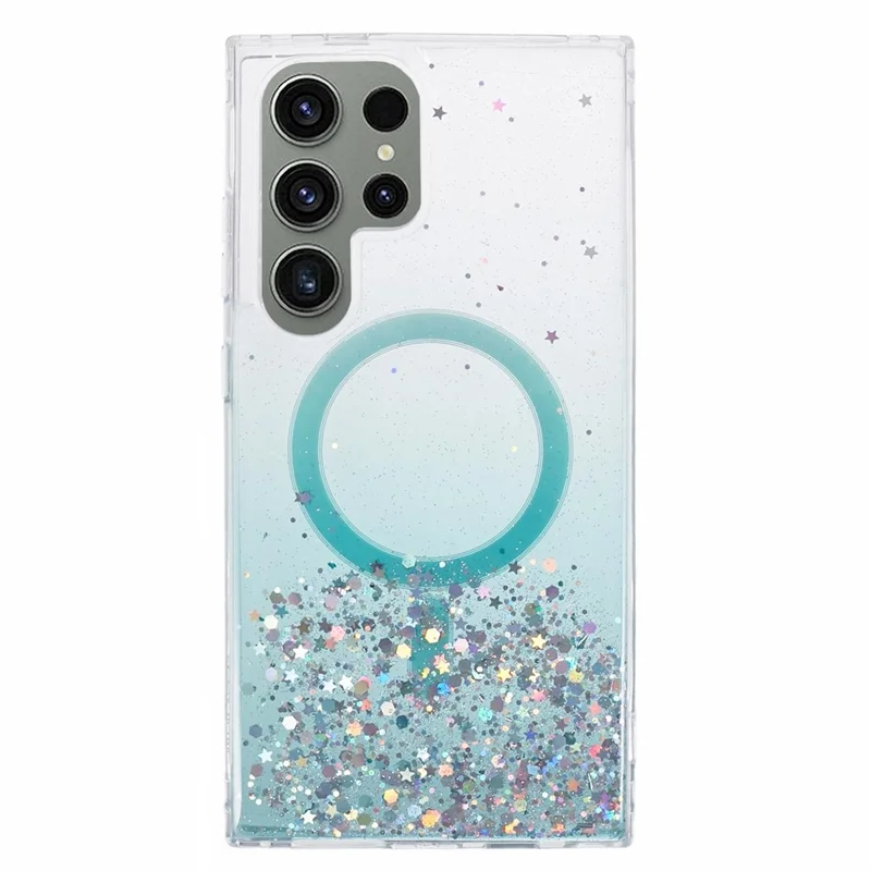 JTW Series For Samsung Galaxy S24 Ultra Magnetic Phone Case Slim-Fit Epoxy TPU+Acrylic Shell - Green