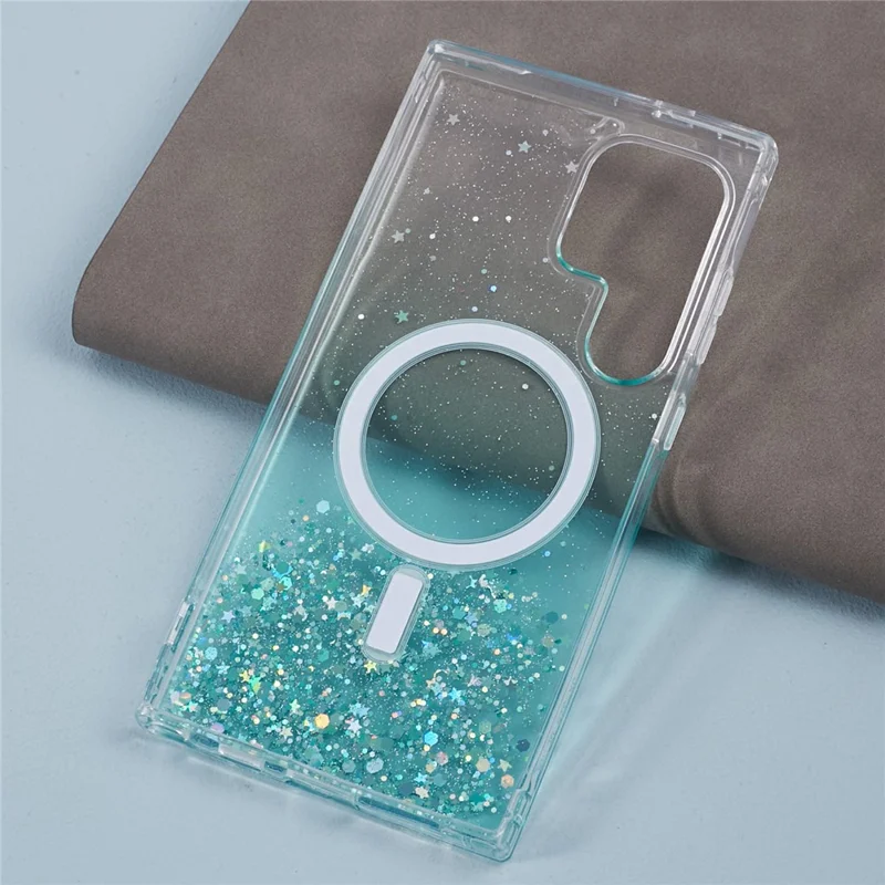 JTW Series For Samsung Galaxy S24 Ultra Magnetic Phone Case Slim-Fit Epoxy TPU+Acrylic Shell - Green