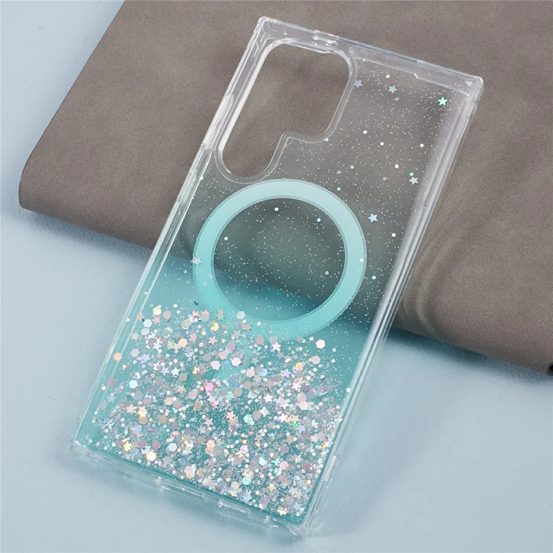 JTW Series For Samsung Galaxy S24 Ultra Magnetic Phone Case Slim-Fit Epoxy TPU+Acrylic Shell - Green