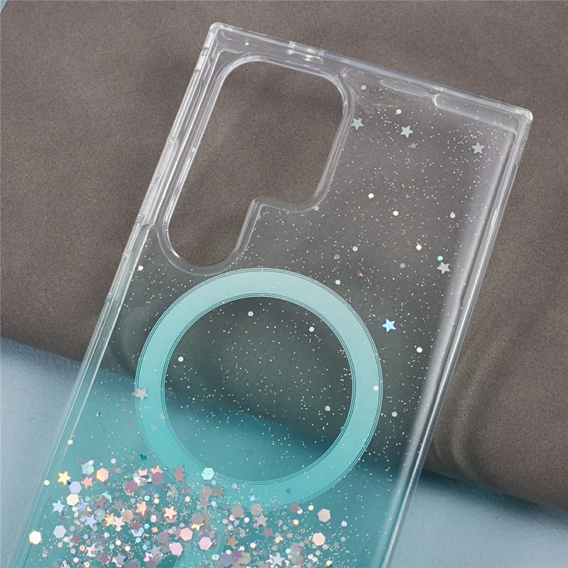 JTW Series For Samsung Galaxy S24 Ultra Magnetic Phone Case Slim-Fit Epoxy TPU+Acrylic Shell - Green