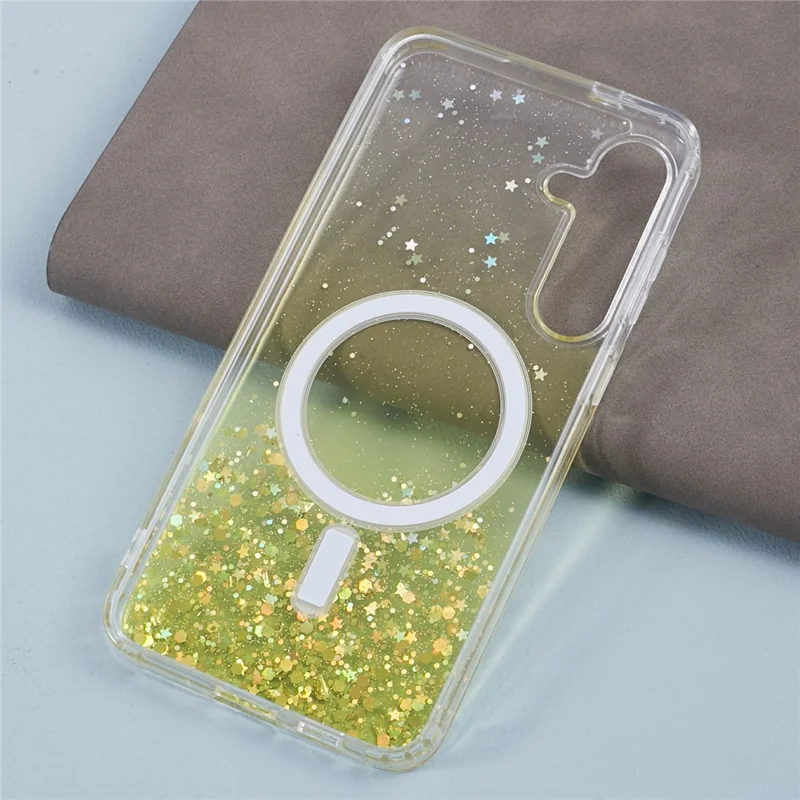 JTW Series For Samsung Galaxy S24 TPU+Acrylic Case Drop-proof Epoxy Phone Cover Magnetic Case - Yellow