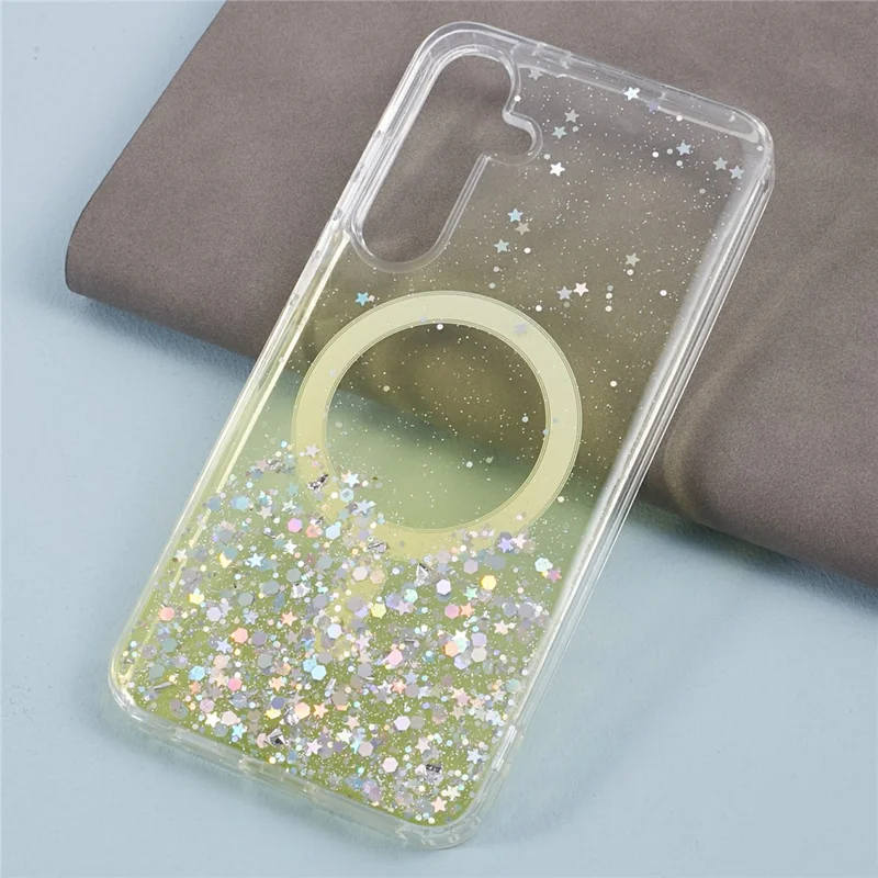 JTW Series For Samsung Galaxy S24 TPU+Acrylic Case Drop-proof Epoxy Phone Cover Magnetic Case - Yellow