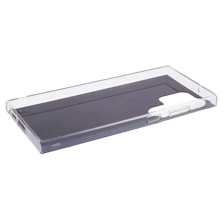Série AW pour étui Samsung Galaxy S23 Ultra Case TPU+PVC Epoxy Back Cover avec grand trou pour objectif arrière - Noir