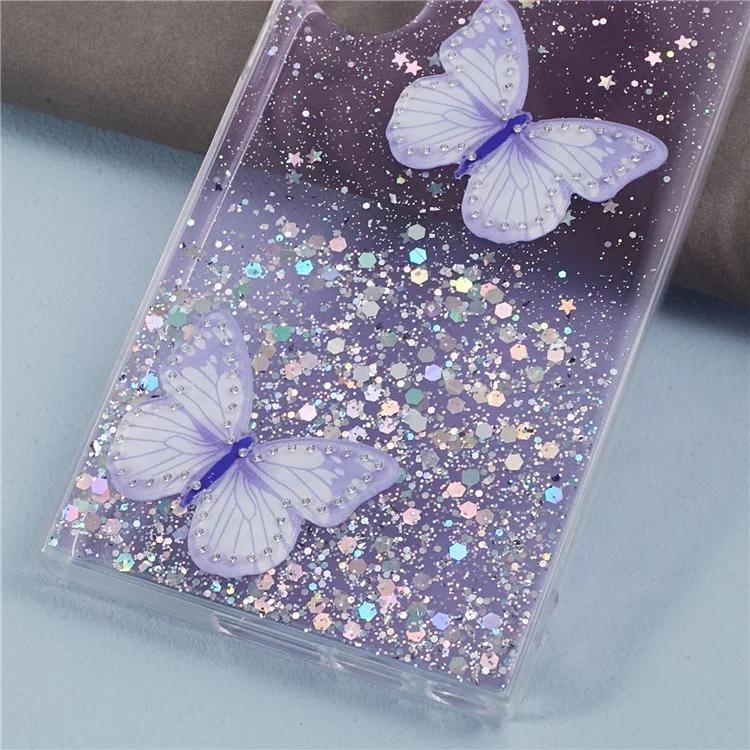 AW-Serie für Samsung Galaxy S24 Ultra TPU+PVC-Hülle Sparkle Epoxy Big Rear Lens Hole Phone Back Shell - Lila