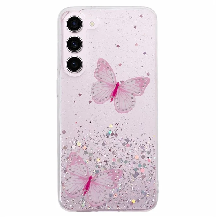Série AW para Capa do Samsung Galaxy S24+ Big Rear Lens Hole TPU+PVC Protective Cover - Pink