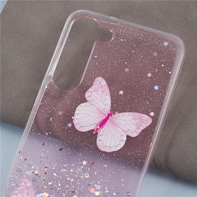 Série AW para Capa do Samsung Galaxy S24+ Big Rear Lens Hole TPU+PVC Protective Cover - Pink