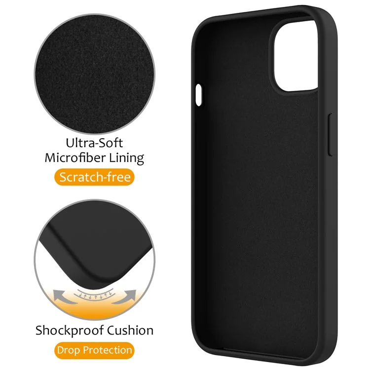 For iPhone 13 Case PC + Silicone Kickstand Magnetic Phone Cover - Black