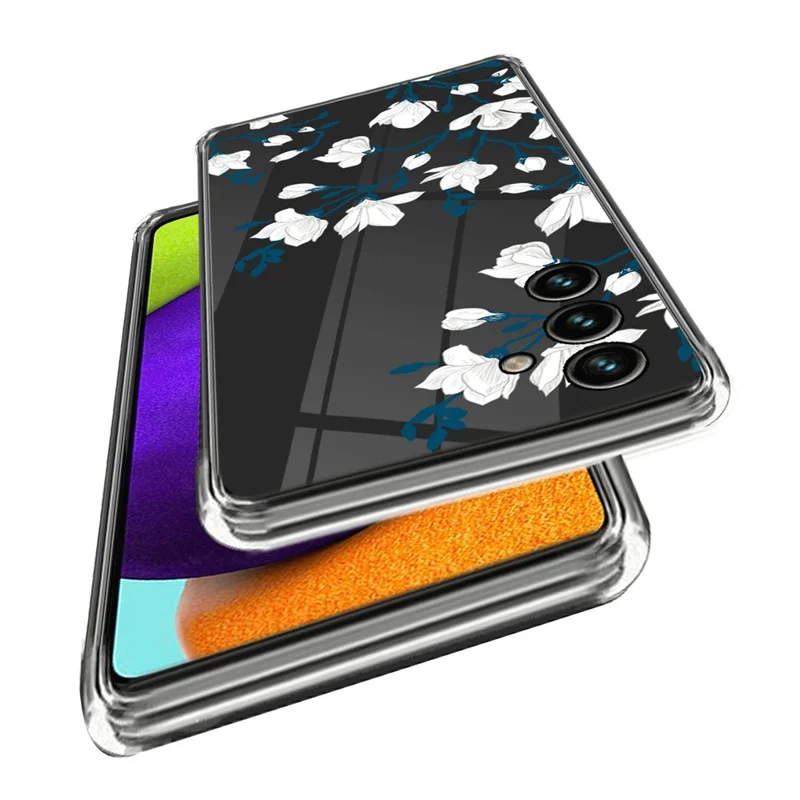 لسامسونج جالكسي A15 4G غطاء هاتف من مادة TPU مقاوم للخدوش بنمط - زهور المغنوليا