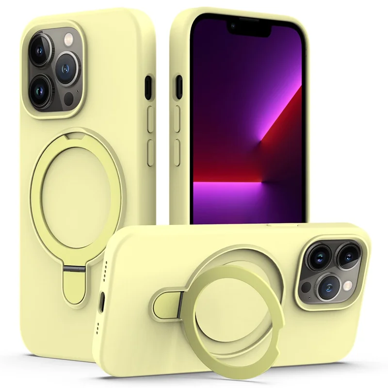 For iPhone 13 Pro Kickstand Case Magnetic Phone Cover Compatible with MagSafe - Yellow