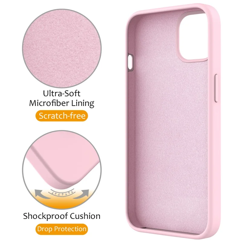 For iPhone 15 Magnetic Phone Case Ring Holder Kickstand Back Cover - Grey Pink