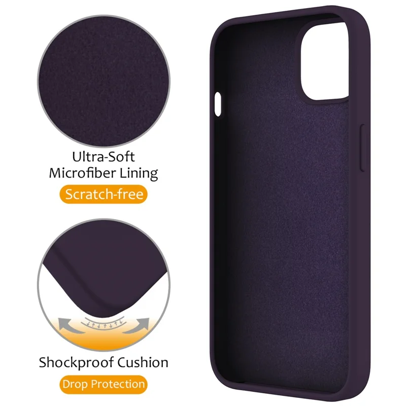 For iPhone 15 Magnetic Phone Case Ring Holder Kickstand Back Cover - Dark Purple