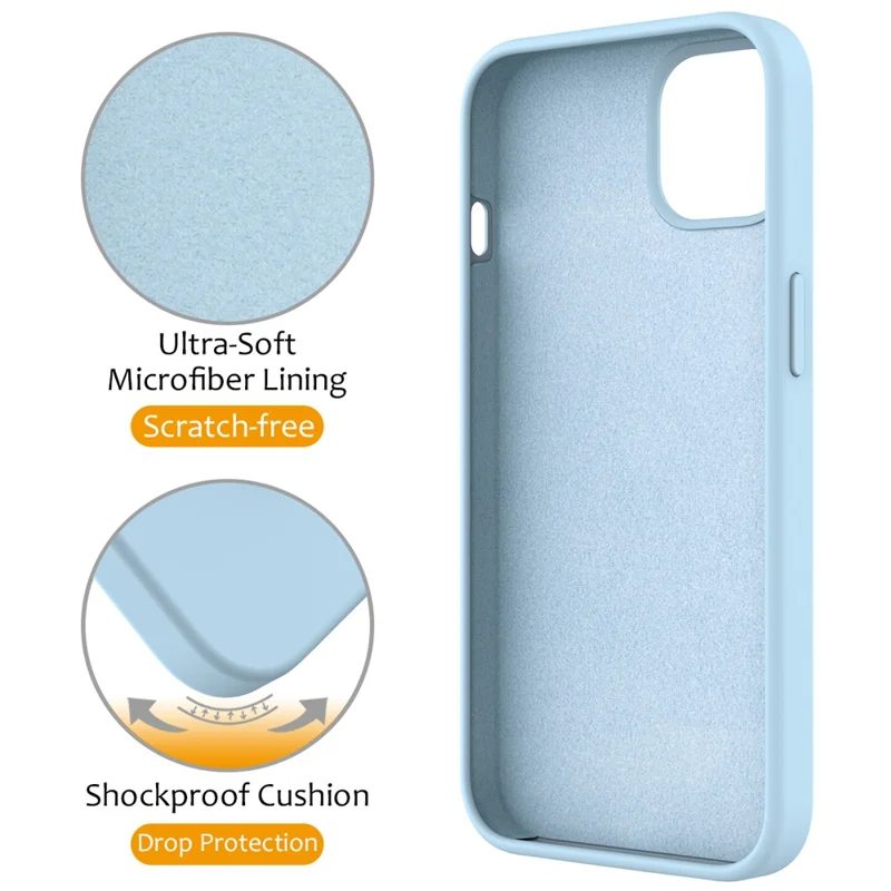 For iPhone 15 Magnetic Phone Case Ring Holder Kickstand Back Cover - Sky Blue