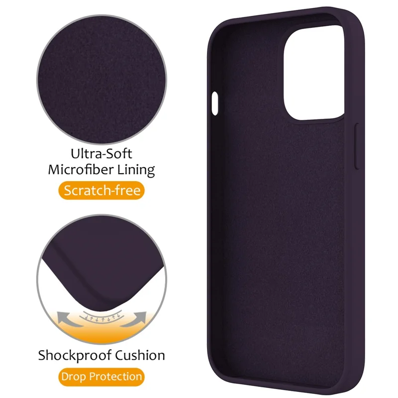 For iPhone 13 Pro Max Magnetic Case Ring Kickstand PC + Silicone Phone Cover - Dark Purple