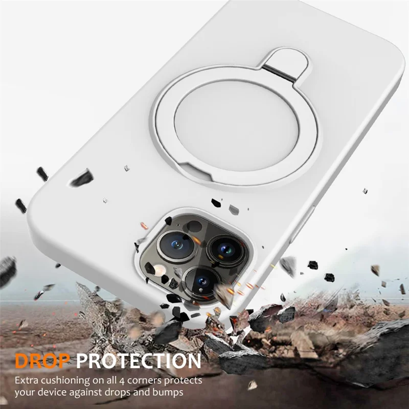 Til iPhone 12 / 12 Pro hylse med fold ud hylse, kompatibel med MagSafe - Hvid