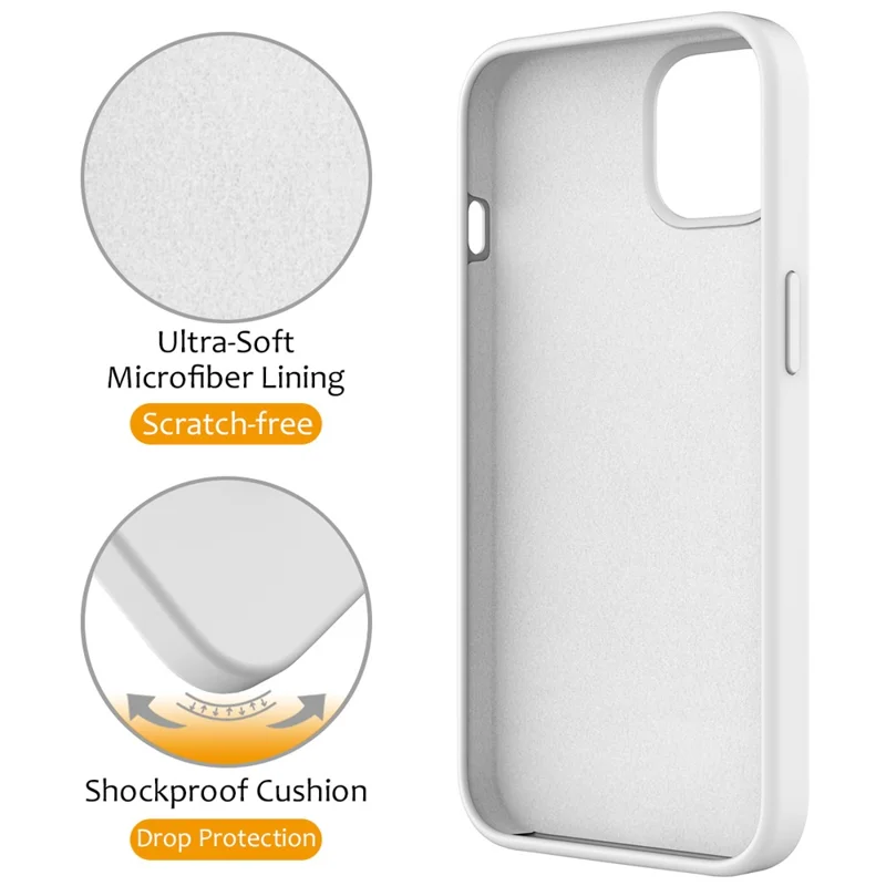 For iPhone 14 Magnetic Case Ring Holder Kickstand Cover Compatible with MagSafe - White