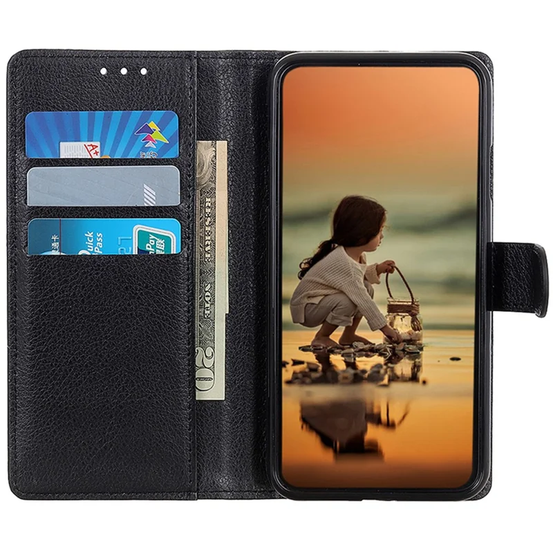 Para Samsung Galaxy A35 5G Wallet Case PU Leather Stand Card Slot Protective Phone Cover - Preto