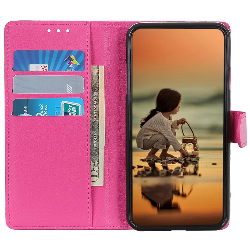 For Samsung Galaxy A35 5G Wallet Case PU Leather Stand Card Slot Protective Phone Cover - Rose