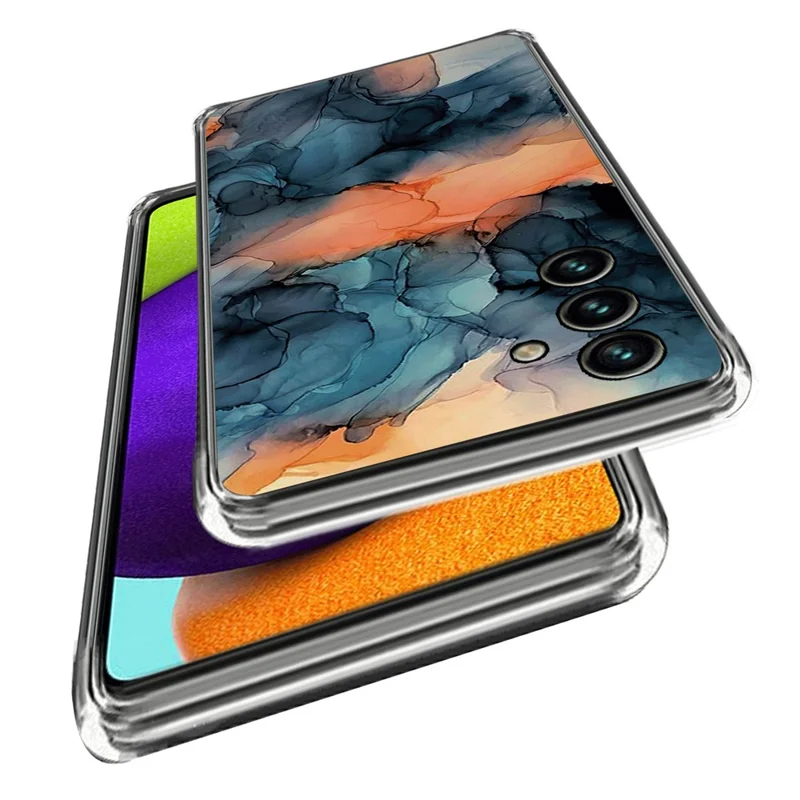 For Samsung Galaxy A15 4G TPU Case IMD Abstract Marble Mobile Phone Cover - Style A