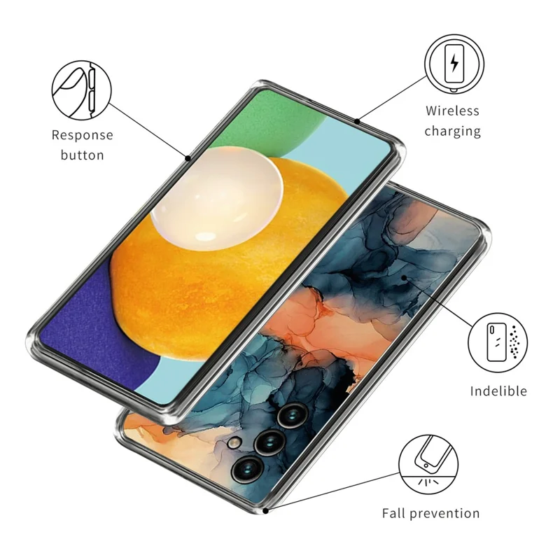 For Samsung Galaxy A15 4G TPU Case IMD Abstract Marble Mobile Phone Cover - Style A