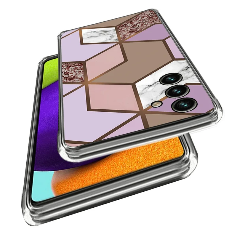 For Samsung Galaxy A15 4G TPU Case IMD Abstract Marble Mobile Phone Cover - Style C
