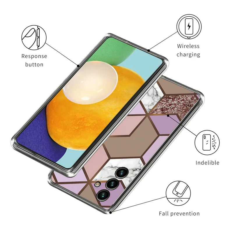 For Samsung Galaxy A15 4G TPU Case IMD Abstract Marble Mobile Phone Cover - Style C