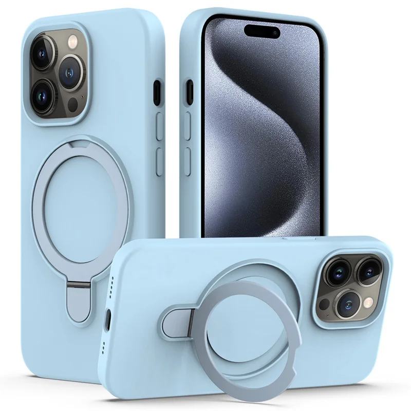 For iPhone 15 Pro Max Kickstand Phone Case Compatible with MagSafe - Sky Blue