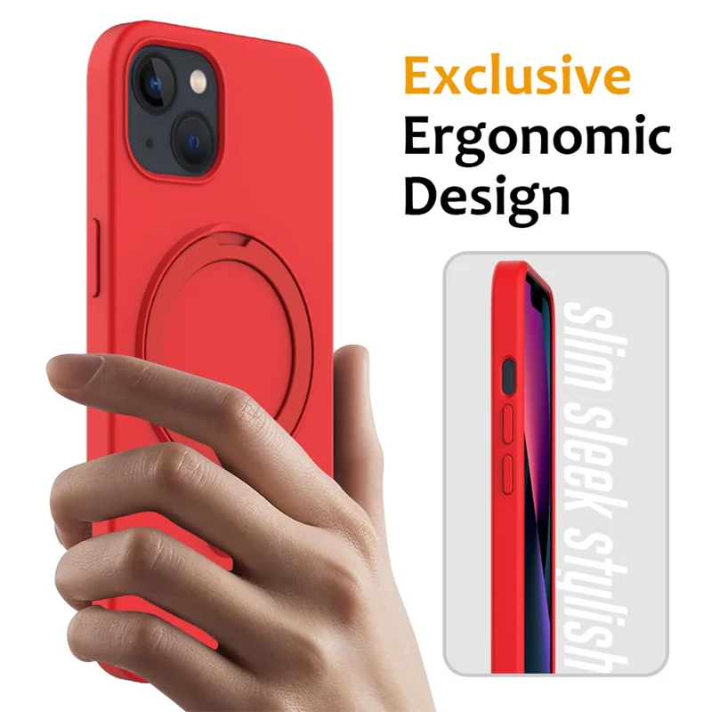For iPhone 15 Plus Magnetic Case Compatible with MagSafe Phone Kickstand Cover - Red