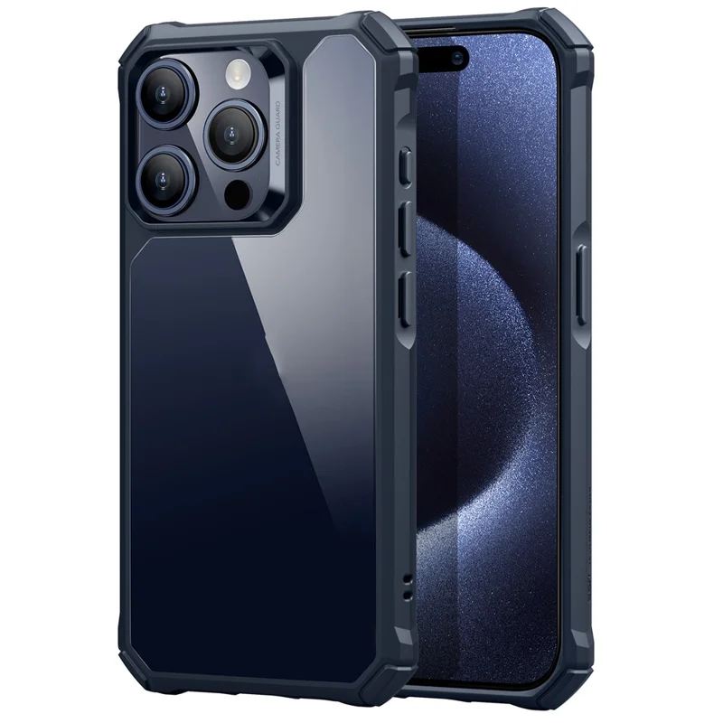 ESR Air Armor Series For iPhone 15 Pro Max Case TPU+Acrylic Scratch-resistant Cell Phone Cover - Clear Dark Blue