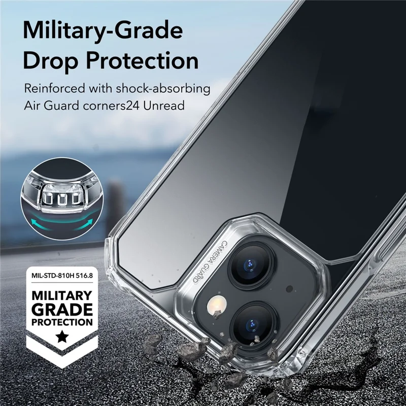 ESR Air Armor Series For iPhone 15 Case TPU+Acrylic Drop-resistant Phone Back Shell - Clear