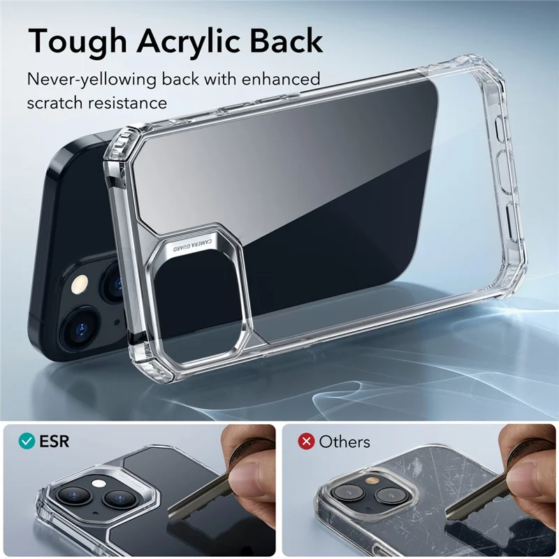 ESR Air Armor Series For iPhone 15 Case TPU+Acrylic Drop-resistant Phone Back Shell - Clear