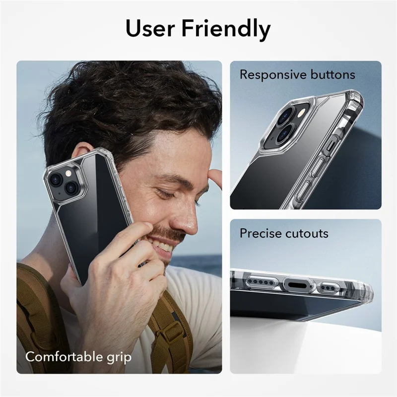 ESR Air Armor Series For iPhone 15 Case TPU+Acrylic Drop-resistant Phone Back Shell - Clear