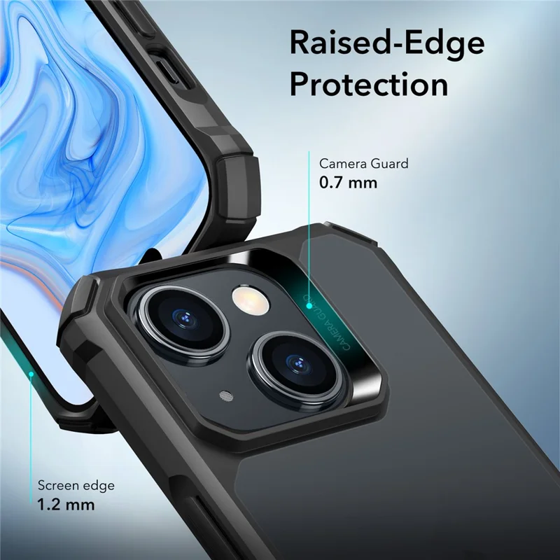 ESR Air Armor Series For iPhone 15 Case TPU+Acrylic Drop-resistant Phone Back Shell - Frosted Black