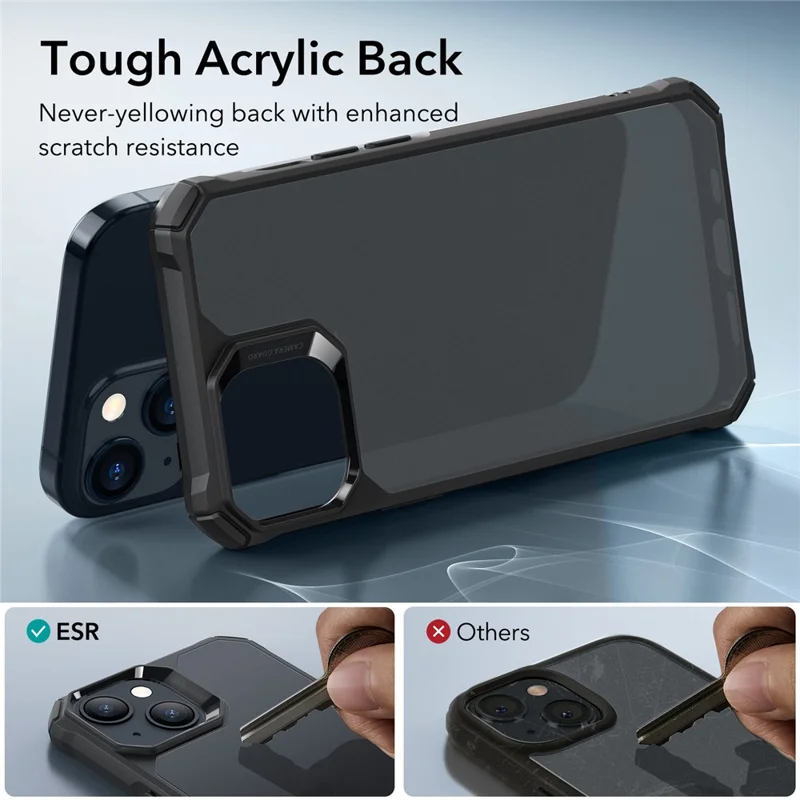 ESR Air Armor Series For iPhone 15 Case TPU+Acrylic Drop-resistant Phone Back Shell - Frosted Black