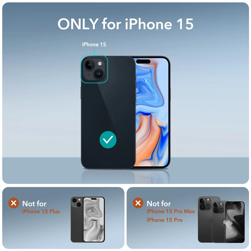 ESR Air Armor Series For iPhone 15 Case TPU+Acrylic Drop-resistant Phone Back Shell - Frosted Black