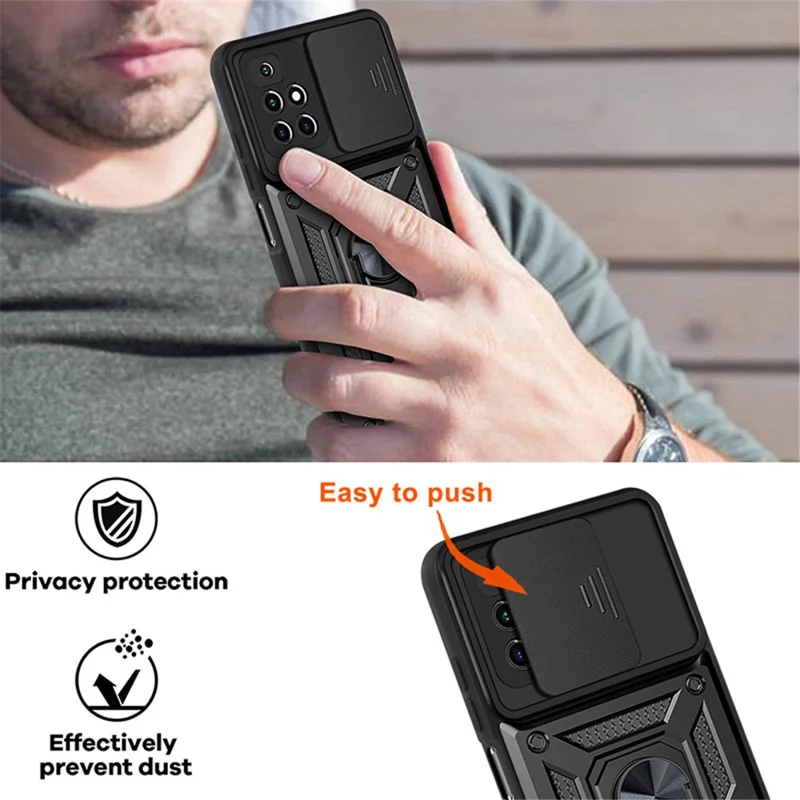 For Xiaomi Redmi Note 11 4G (MediaTek) / Redmi 10 4G (2021) / Redmi 10 2022 4G Case Kickstand Phone Cover - Red