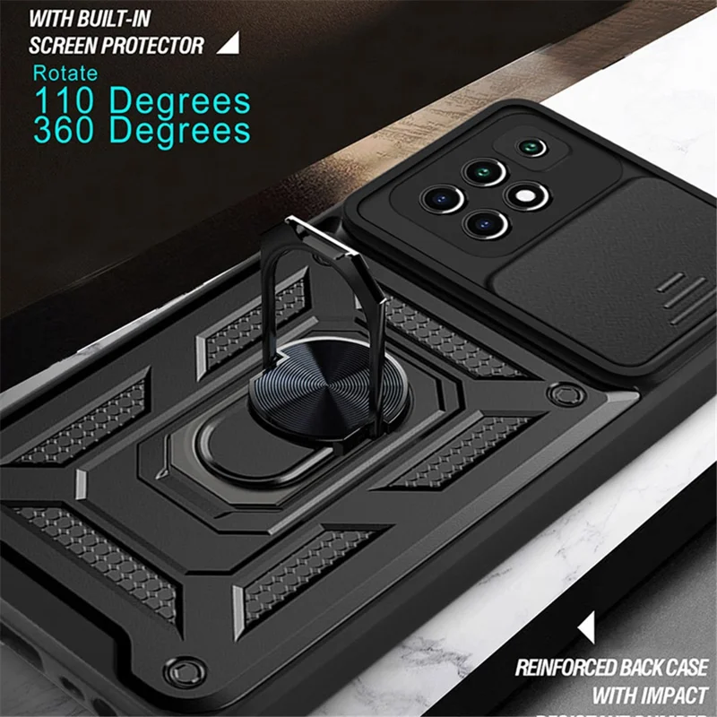 For Xiaomi Redmi Note 11 4G (MediaTek) / Redmi 10 4G (2021) / Redmi 10 2022 4G Case Kickstand Phone Cover - Red