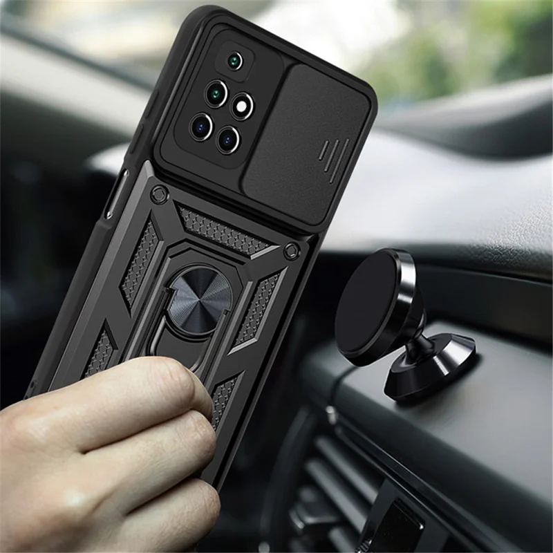 For Xiaomi Redmi Note 11 4G (MediaTek) / Redmi 10 4G (2021) / Redmi 10 2022 4G Case Kickstand Phone Cover - Red