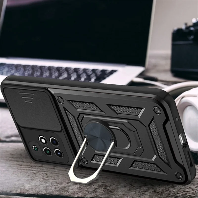 For Xiaomi Redmi Note 11 4G (MediaTek) / Redmi 10 4G (2021) / Redmi 10 2022 4G Case Kickstand Phone Cover - Red