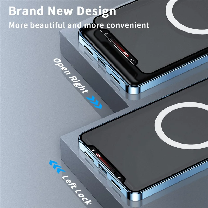 For Samsung Galaxy S24+ Matte Phone Case Lens Protection Metal Frame Magnetic Cover - Blue