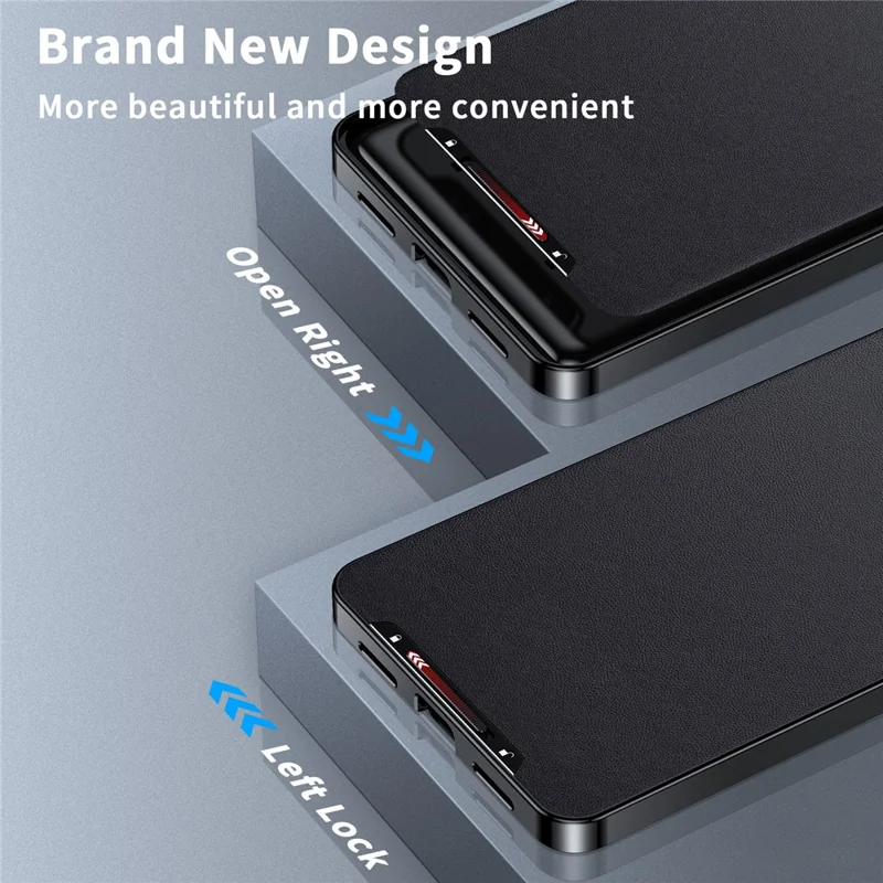 Pour Samsung Galaxy S24 Ultra Étui magnétique en métal Cadre en cuir + Coque en PC mat - Noir