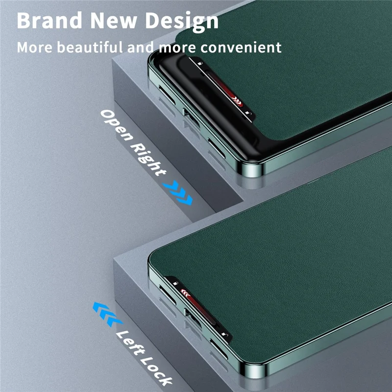 For Samsung Galaxy S24 Ultra Magnetic Case Metal Frame Leather+PC Matte Cover - Green