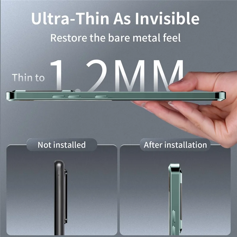 For Samsung Galaxy S24 Ultra Magnetic Case Metal Frame Leather+PC Matte Cover - Green