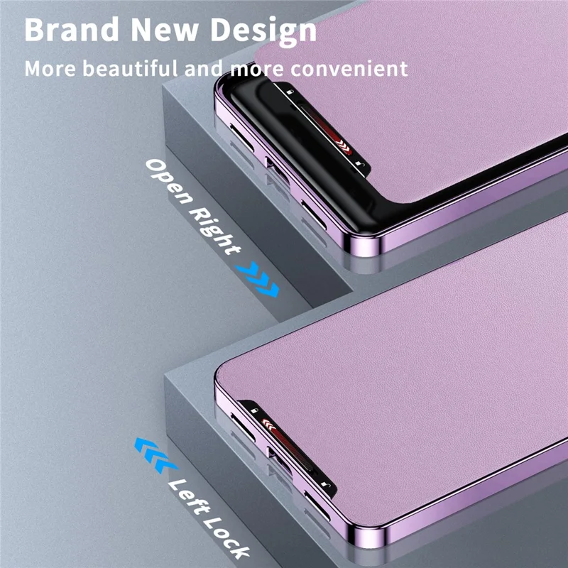 For Samsung Galaxy S24 Ultra Magnetic Case Metal Frame Leather+PC Matte Cover - Purple