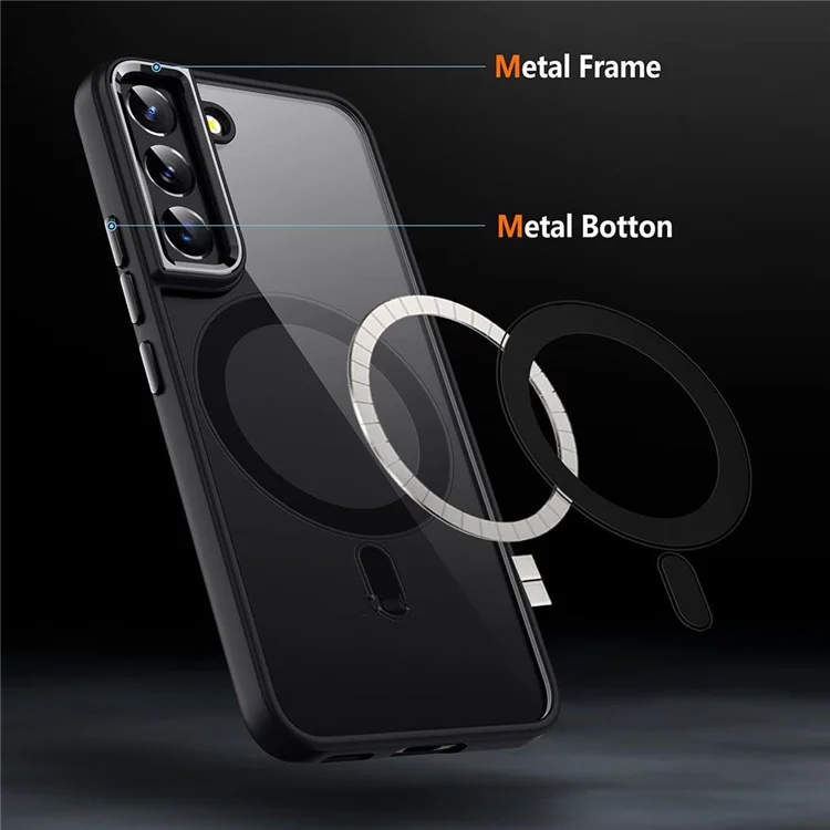 Per Samsung Galaxy S24 Custodia Trasparente Acrilico + TPU Custodia per Telefono Compatibile con MagSafe - Nero