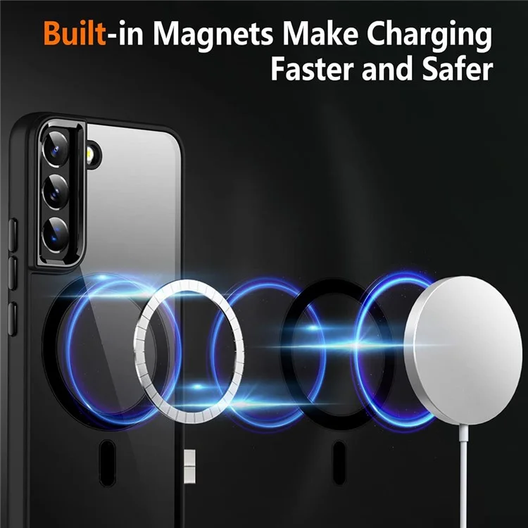 Per Samsung Galaxy S24 Custodia Trasparente Acrilico + TPU Custodia per Telefono Compatibile con MagSafe - Nero