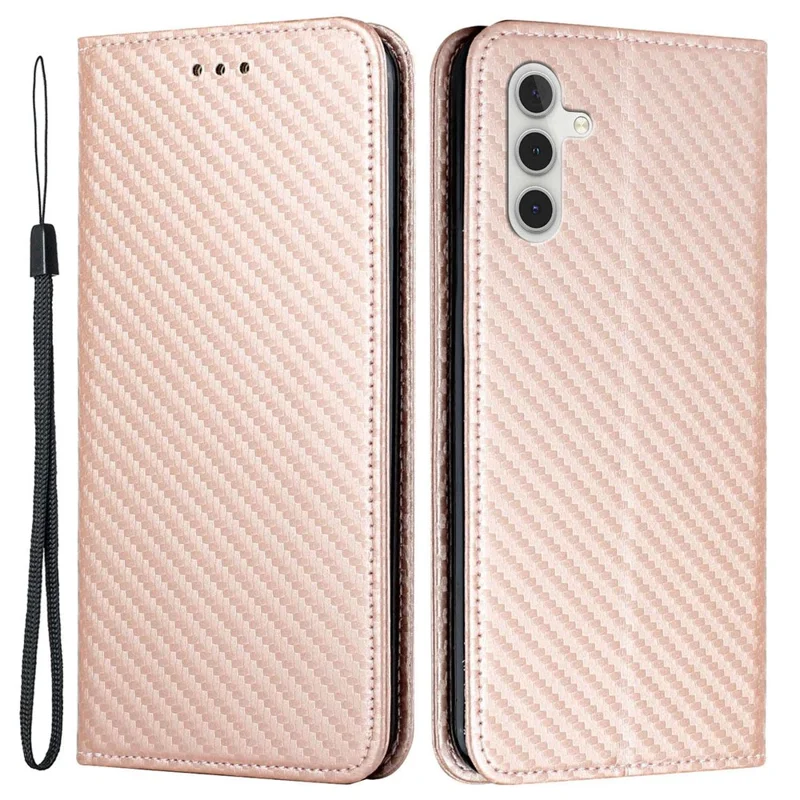 For Samsung Galaxy S25+ / S24+ Case PU Leather Wallet Phone Stand Cover - Rose Gold