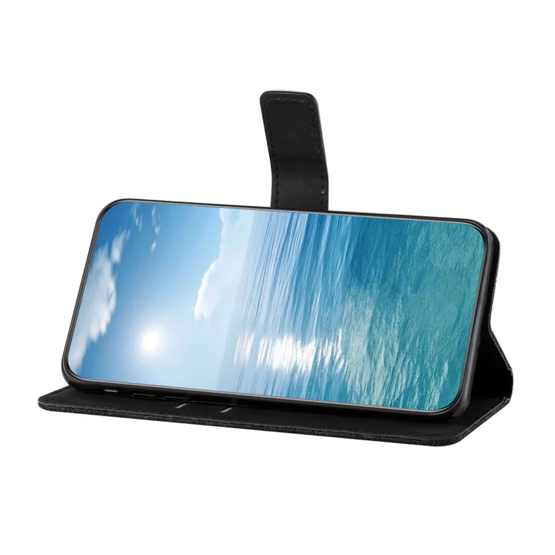 Per Xiaomi Redmi 13C 4G / 5G / 13R 5G / Poco M6 5G / Poco C65 4G Custodia Stand Wallet Anti-Drop Phone Cover - Nero