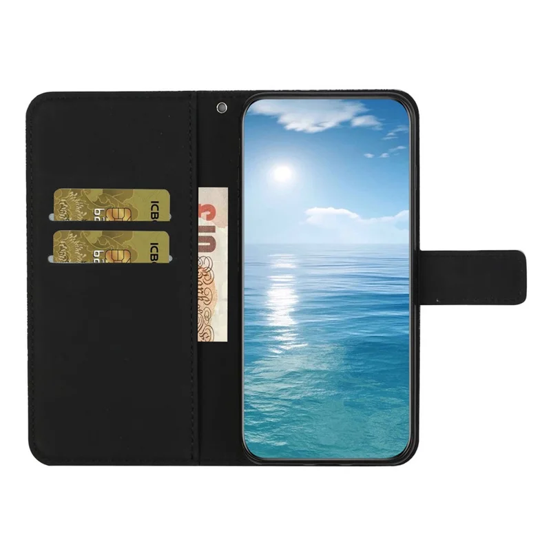 Per Xiaomi Redmi 13C 4G / 5G / 13R 5G / Poco M6 5G / Poco C65 4G Custodia Stand Wallet Anti-Drop Phone Cover - Nero